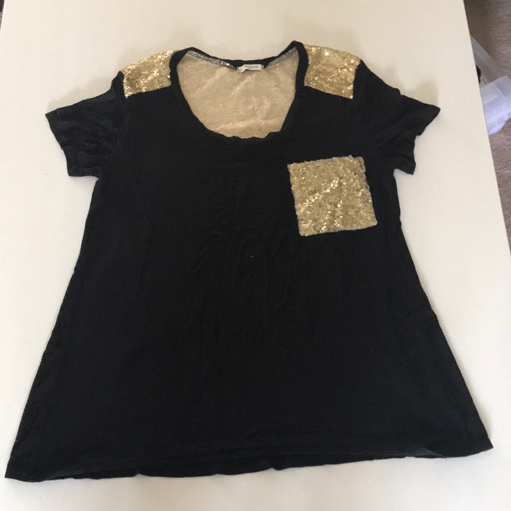 Sequin detailed black and gold top - never worn!